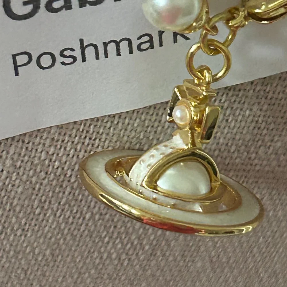 Vivienne Westwood SIMONETTA 3D Orb ENAMEL Pearl Choker Necklace - Picture 10 of 13